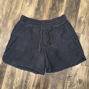 Athleta Fleece Training Gym Shorts Black Unlined Men's Size L Inseam‎ 6.5"